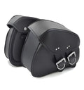 Black PU leather motorcycle saddlebags set of two left and right side storage 28x18x12cm for cruisers and Harley