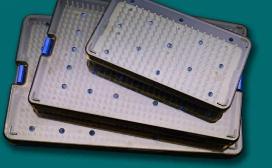 Silicone disinfection box in three sizes with clear lid for UV sterilisation organisation