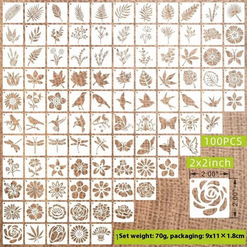 Milky white PET film hollow spray painting stencil templates showing animal, Hawaiian, letter, and ocean designs