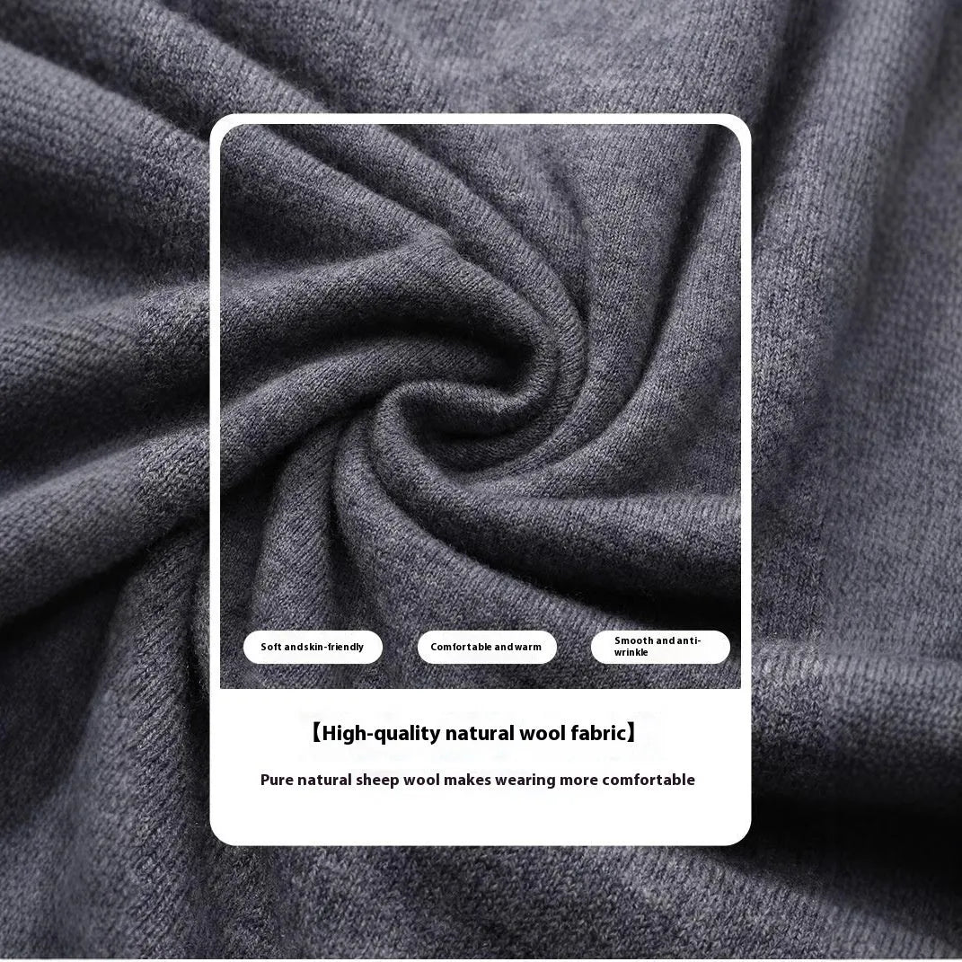 Men's standard wool pullover sweater in regular fit for autumn and winter daily wear
