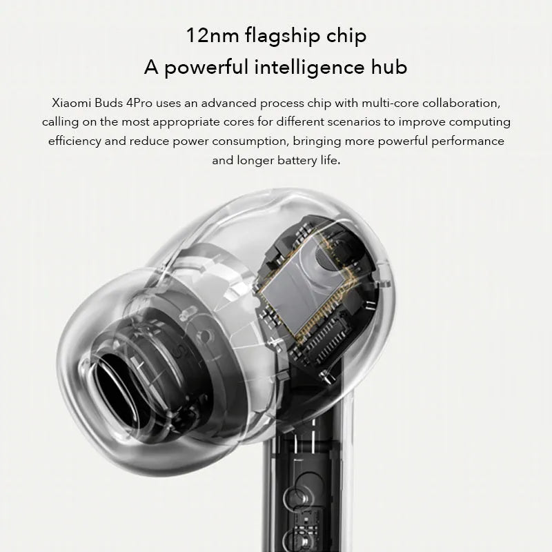 Black true wireless Bluetooth headset with active noise reduction and charging case