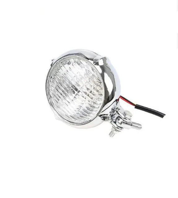 Black electroplated Harley motorcycle halogen headlight unit with 8cm diameter lens