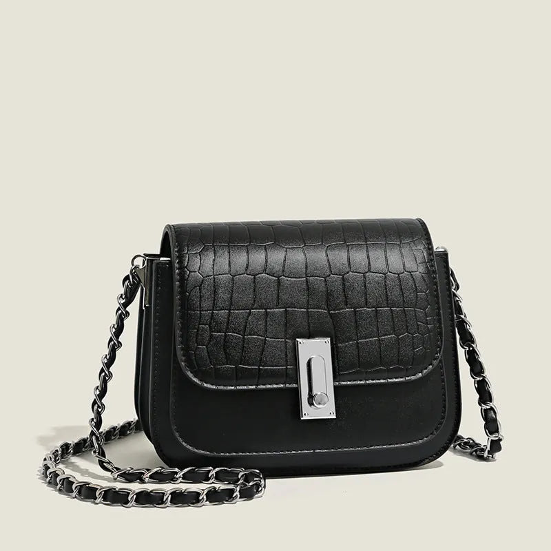 Women's soft PU crossbody shoulder bag in horizontal square shape with phone compartment