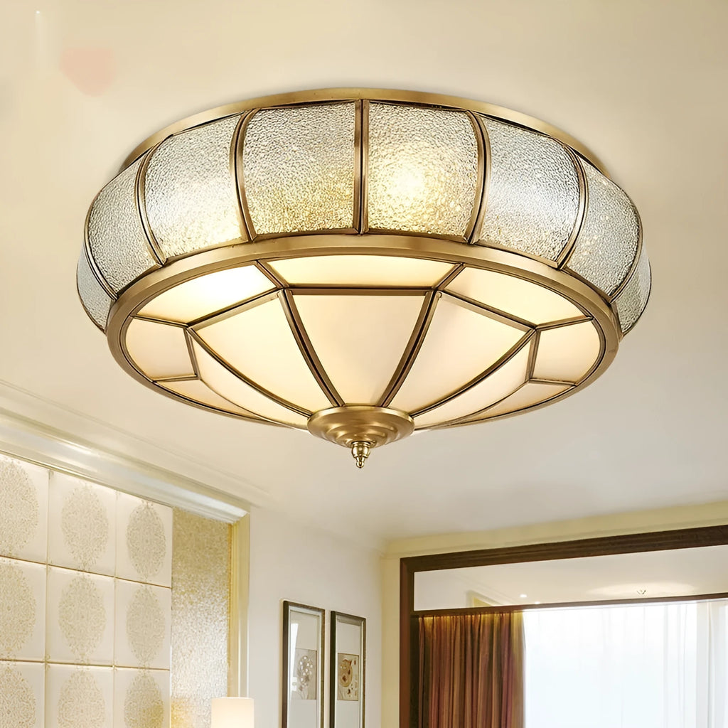 Copper ceiling light American style with tri-colour light source 35cm diameter