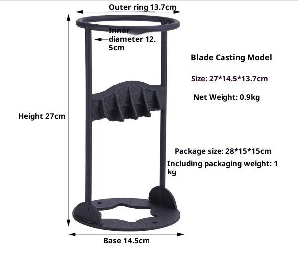 Manual wood splitting tool with high carbon steel blade, wall-mountable design, camping wood chopper in 41cm size