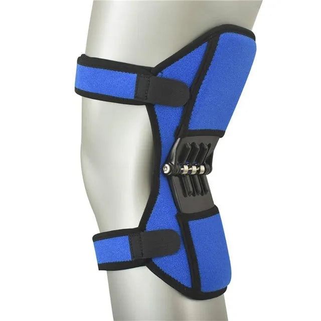 Adjustable knee brace with patella support and spring mechanism in breathable fabric