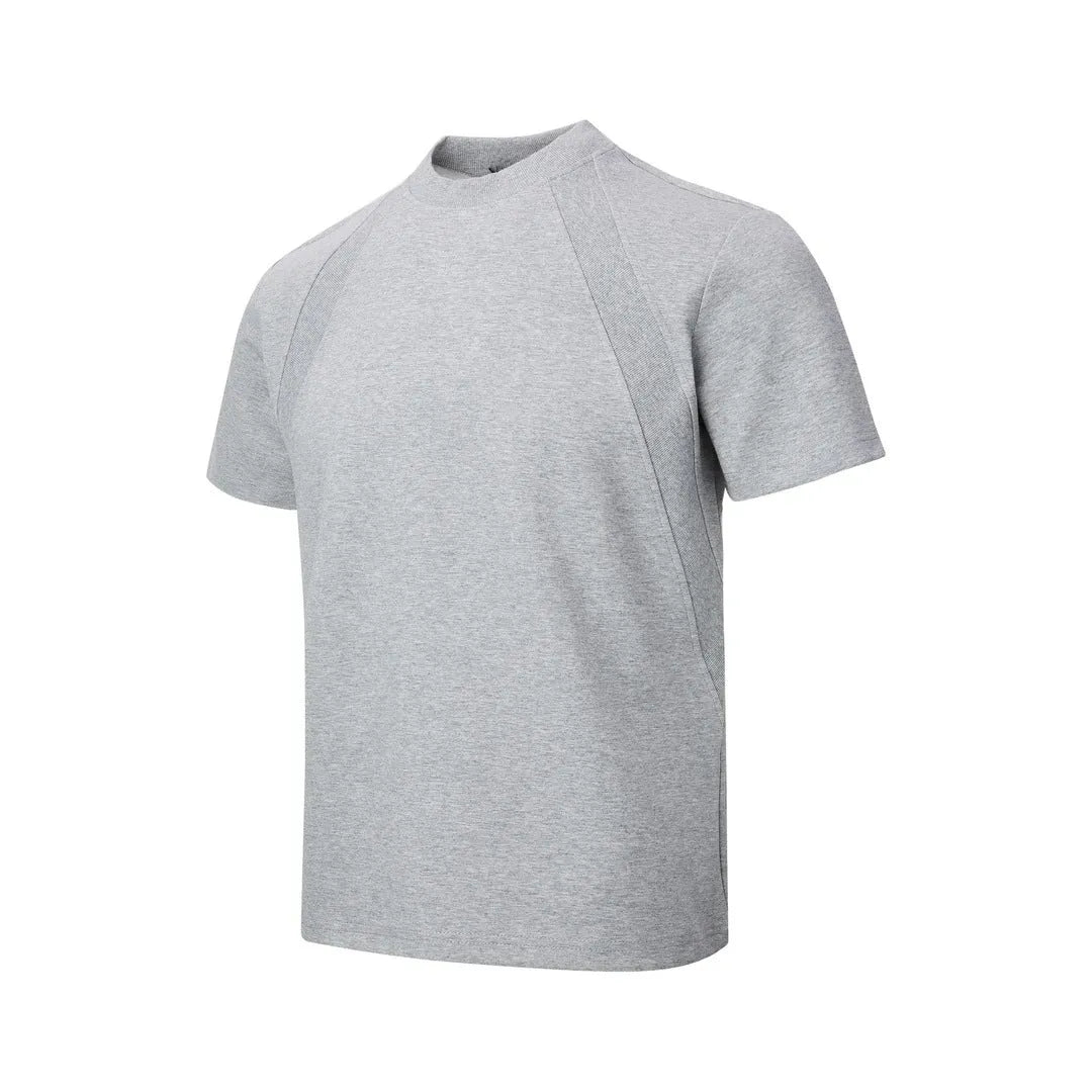 Loose fit short sleeve top with air layer stitching in polyester fabric