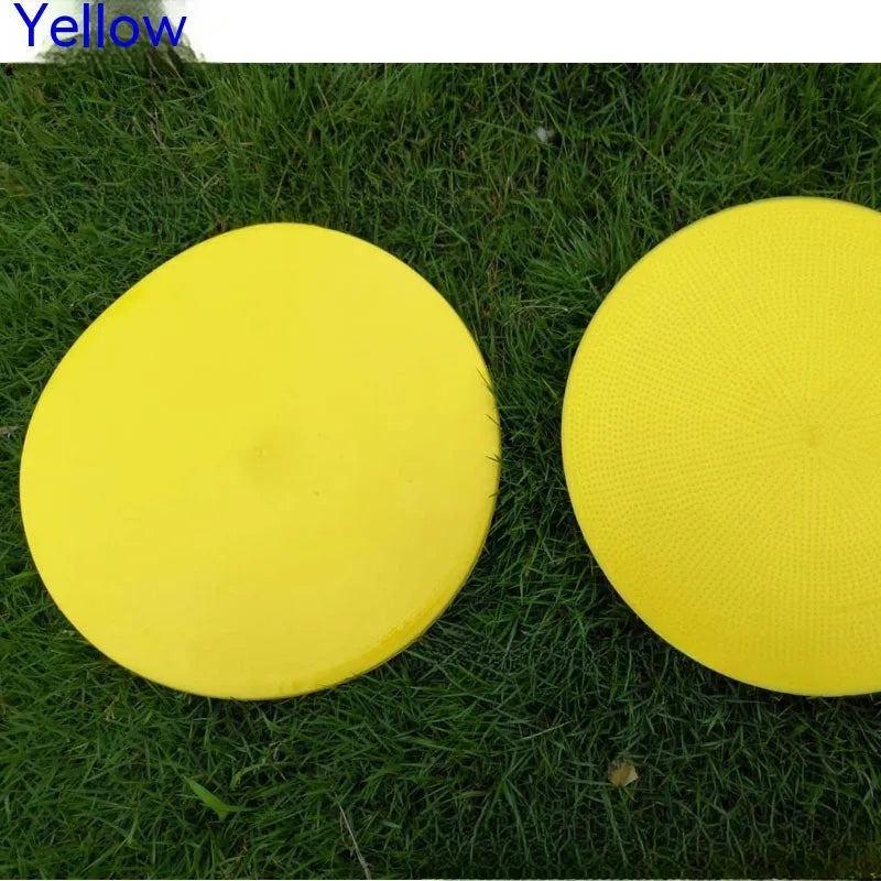 Flat circular football training marker disc in bright colours measuring 23cm diameter
