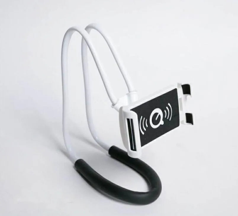 360 degree rotatable plastic and foam phone holder stand in black color for universal smartphones