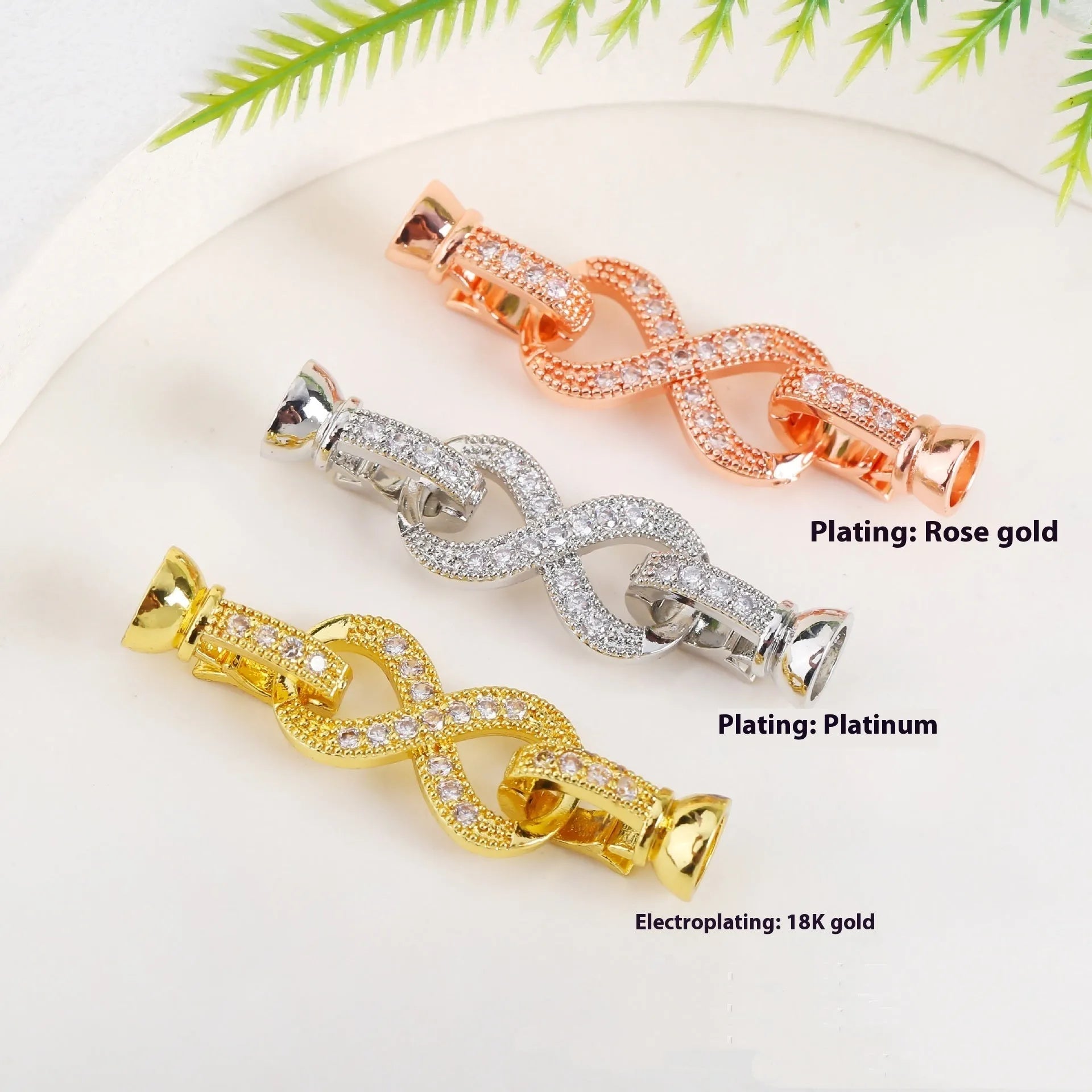 Gold plated jewellery chain buckle for pearl necklace clasp and DIY jewellery making