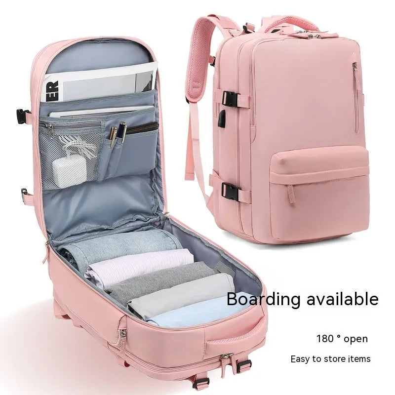 Large waterproof mummy-style backpack in nylon, shown in a selection of colours including black, mint green, and pink.