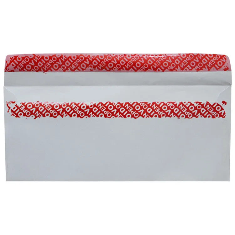 Blue self-adhesive confidential envelope with anti-opening security packaging, size 105mm by 240mm.
