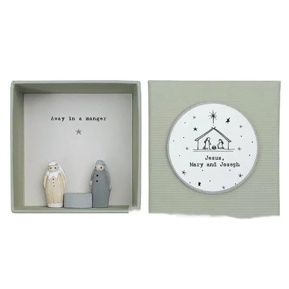 Boxed guardian angel resin ornament in modern cartoon style for friends and children