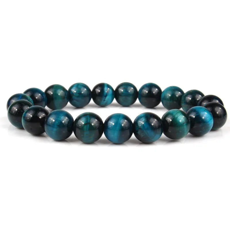 Natural tigereye crystal bead bracelet with round beads in a choice of colours and sizes.