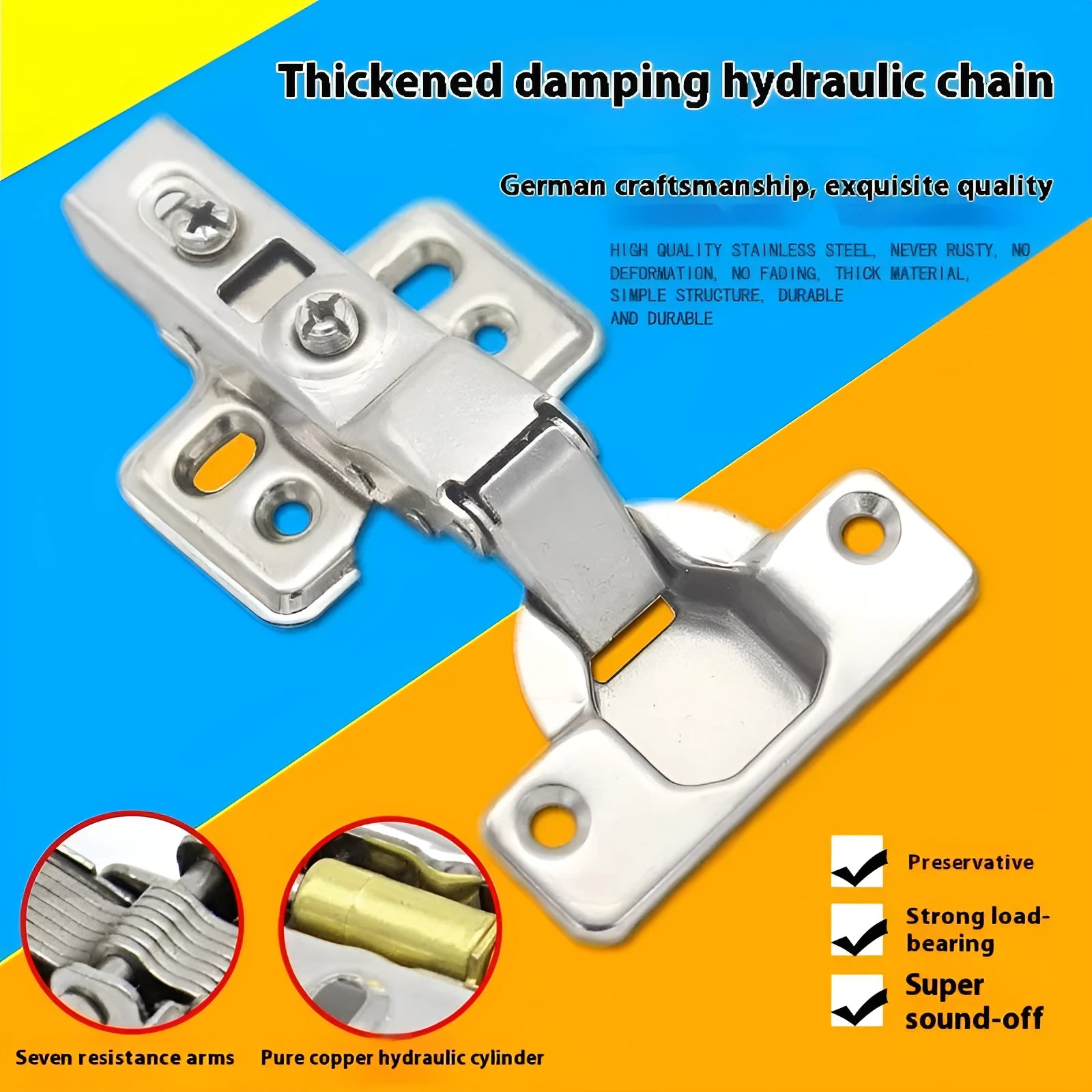 761 hydraulic cabinet hinge with nickel plating showing three bend specifications