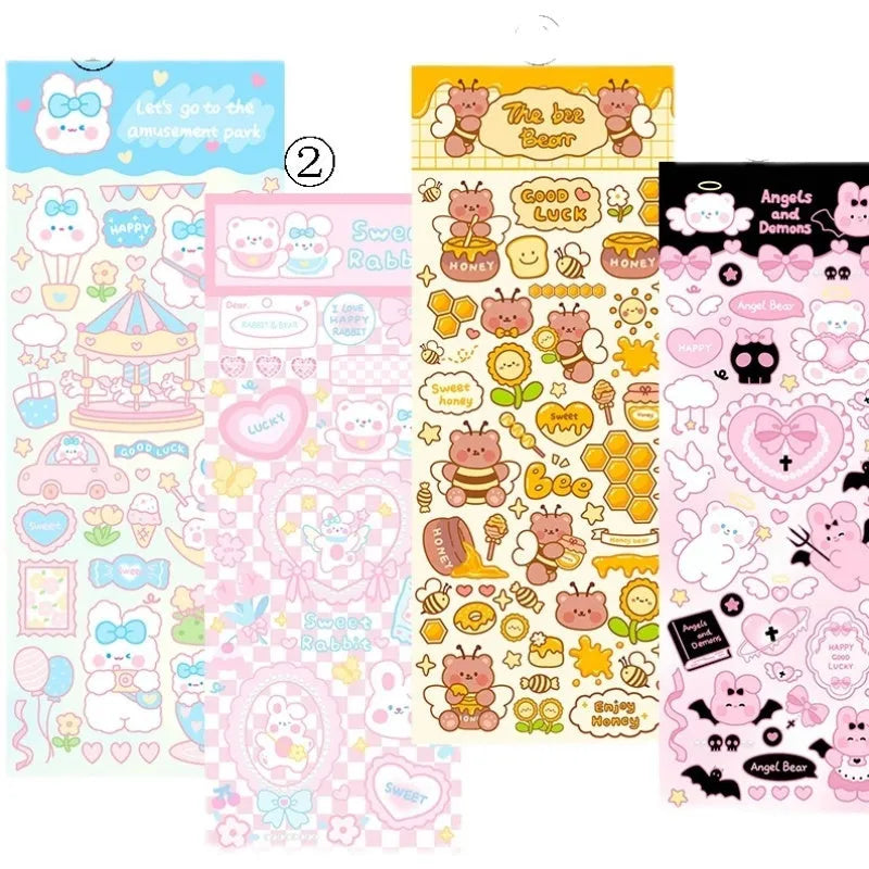 PVC waterproof cartoon stickers for notebook decoration in various styles