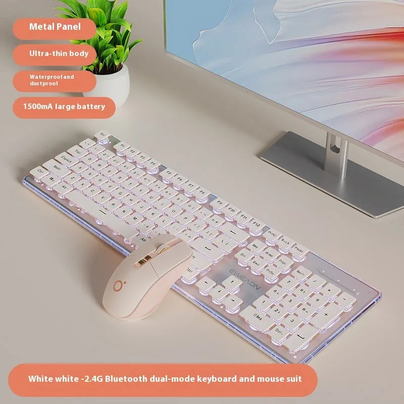 Prewalker V3 wired keyboard and mouse suit in retro green colour on desktop