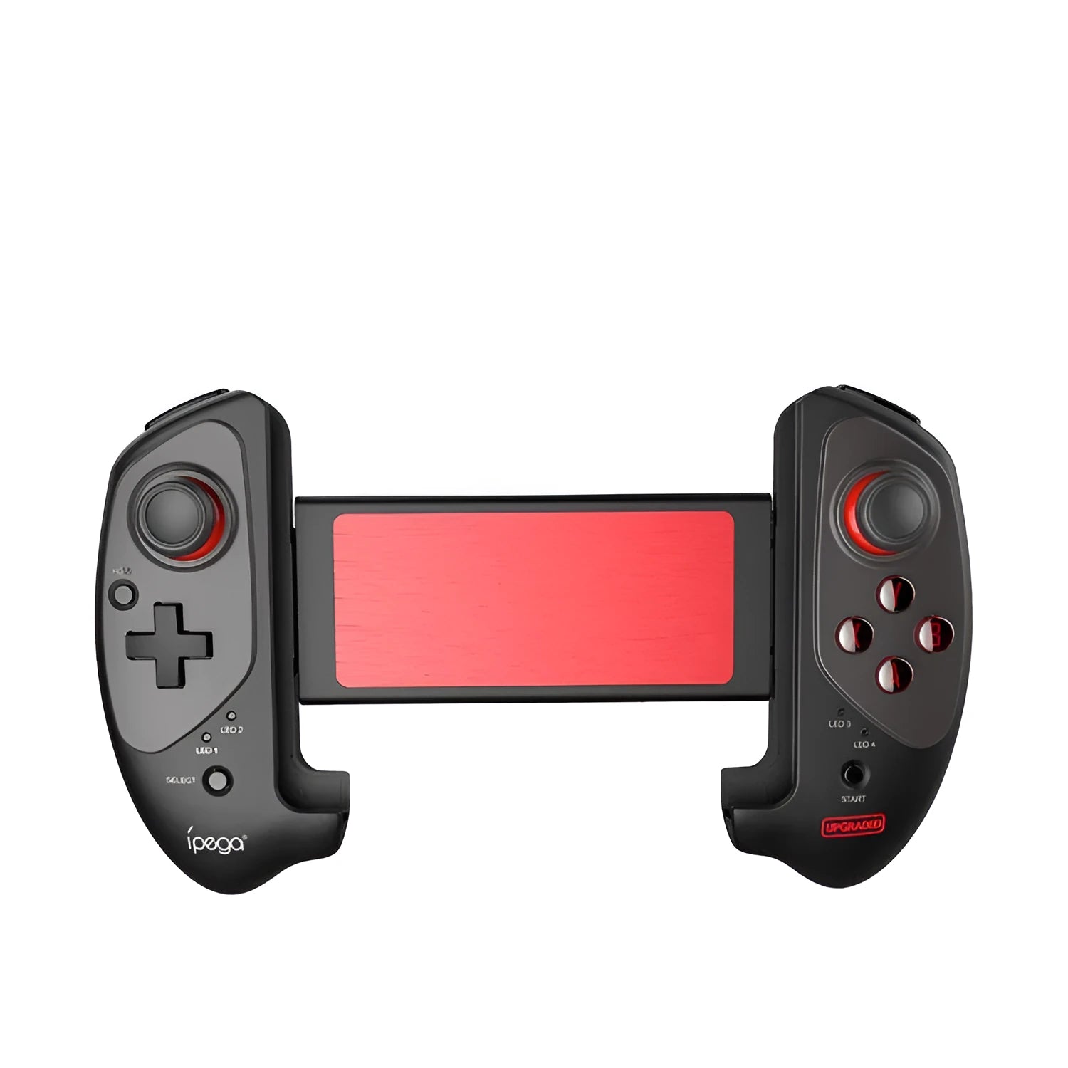 Red telescopic gamepad controller with Bluetooth and USB connectivity for Android iOS PC gaming