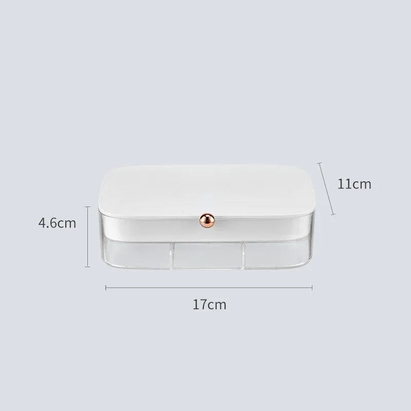 Modern minimalist jewellery storage box in green with multi-layer compartments