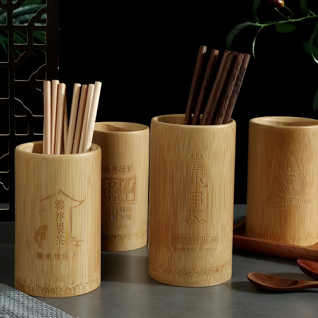 Wild bamboo chopsticks holder in multiple style variants showing different sizes and designs