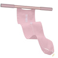 Grey and pink yoga multi-function stretching tool for shoulders, back, and hips on a plain background.