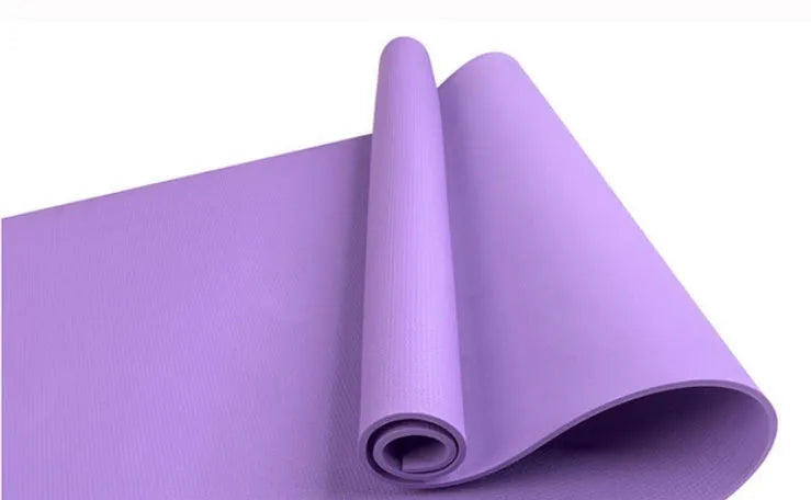 Red and blue EVA composite yoga mats showing 4mm and 6mm thickness options for home fitness.