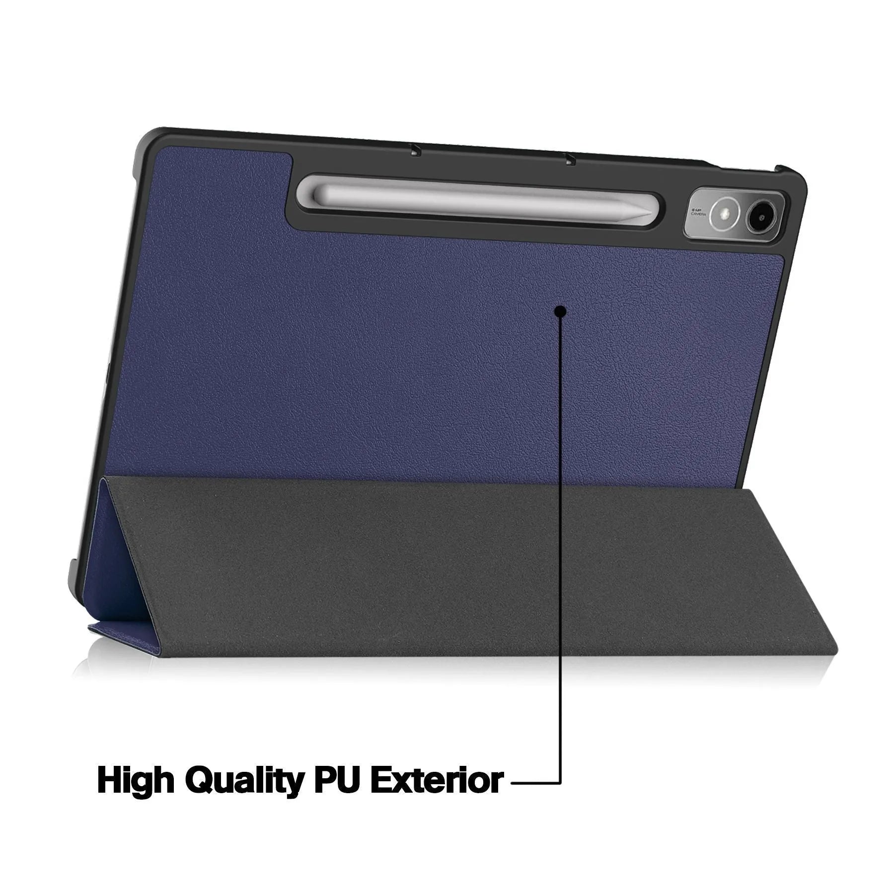 Lenovo Tab P12 tablet protective case in apricot colour with a three-fold stand opened