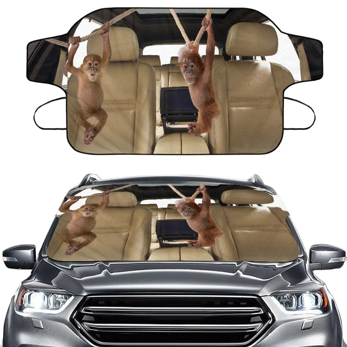 Universal car snow protection cover with aluminum foam fabric for windscreen frost prevention