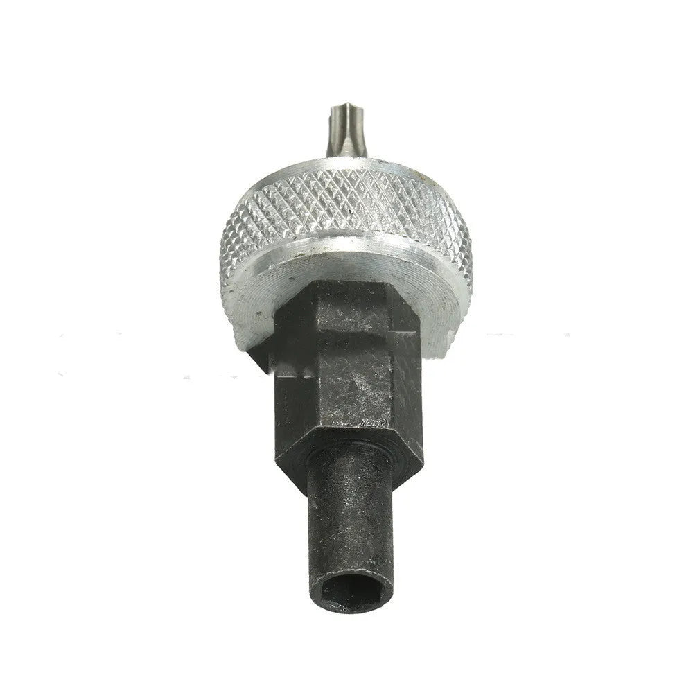 Ignition module wrench tool made from carbon steel with knurled aluminium knobs for distributor block mounting