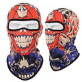 Bakool silk motorcycle skull mask in a skeleton design, sized 36cm by 29cm