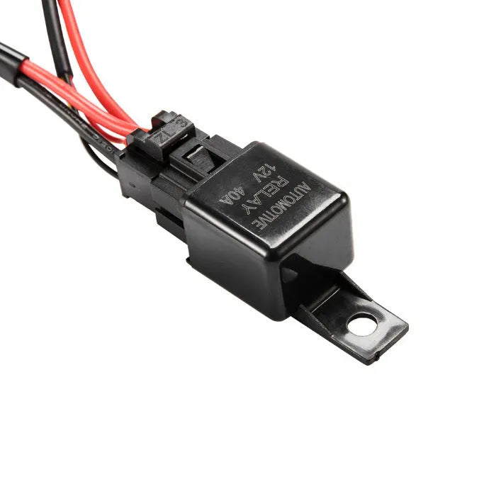 Black off road LED spotlight cable set with switch for vehicle lighting installation