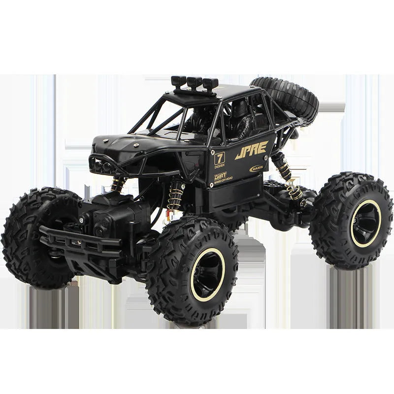 Large black 4WD remote control off-road climbing car with 2.4G wireless controller