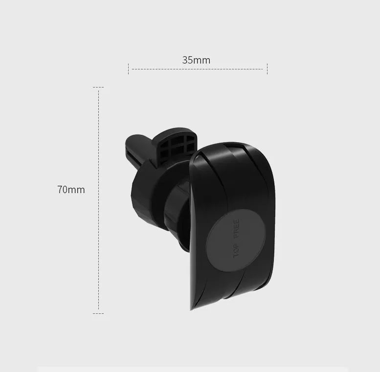 Glory black car phone holder with adjustable side grips mounted on a car air vent