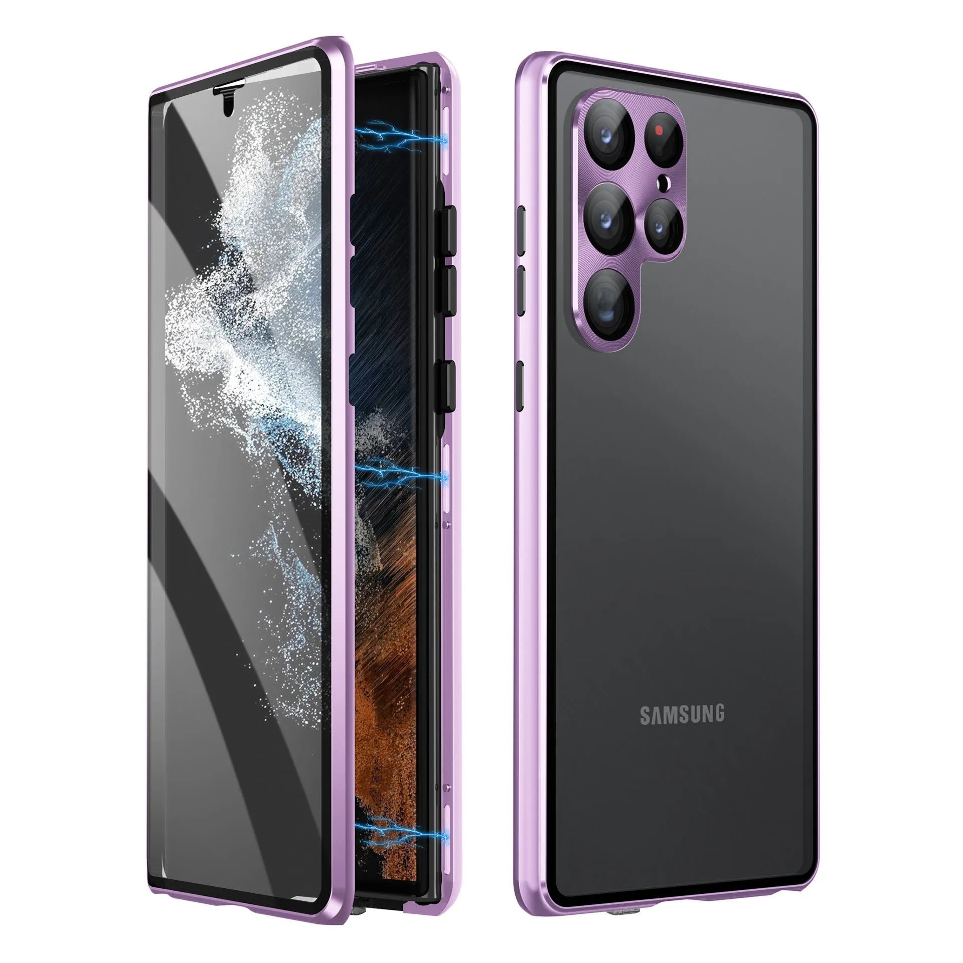 Samsung S24 Ultra magnetic phone case with mirror in multiple colour options.