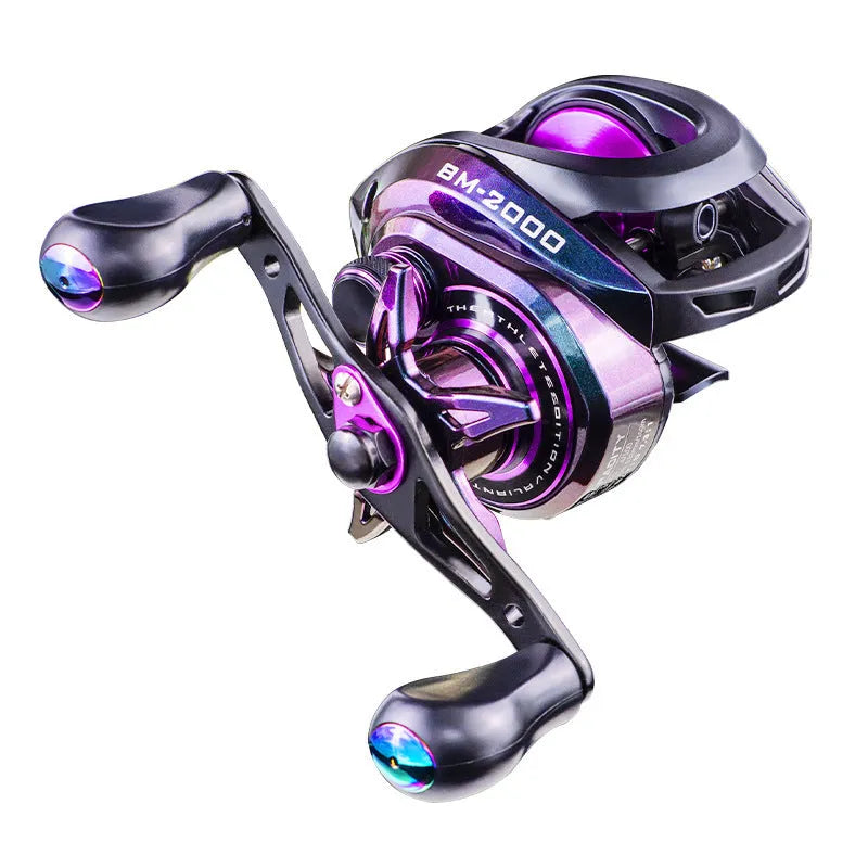 BM2000 model spinning fishing reel with a water drop shaped spool.