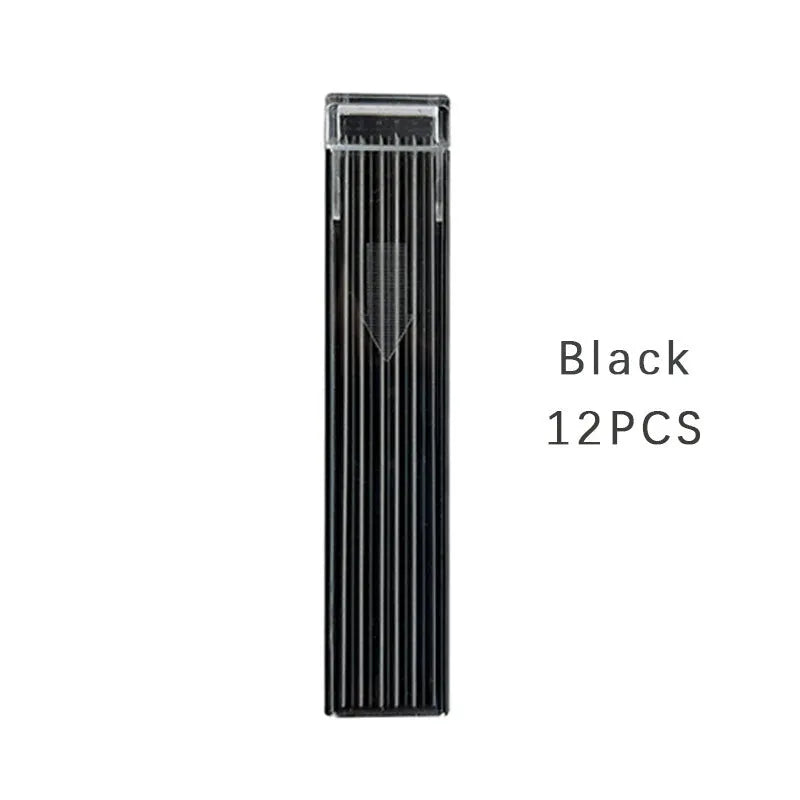 Boxed mechanical pencil lead refills in rainbow colours with plastic tube packaging for drawing