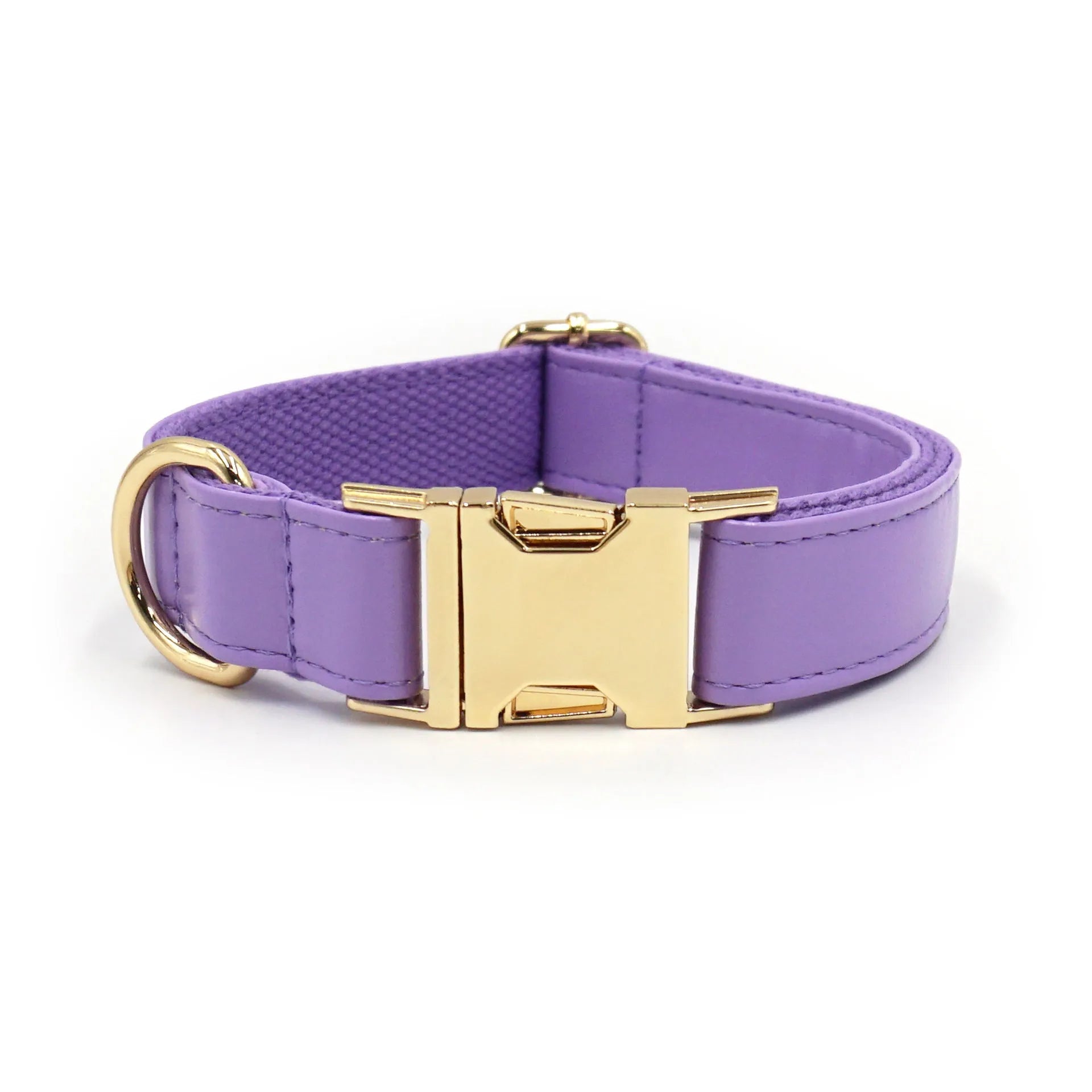 Simple colour blocking velvet leather dog collar in caramel colour with size tag