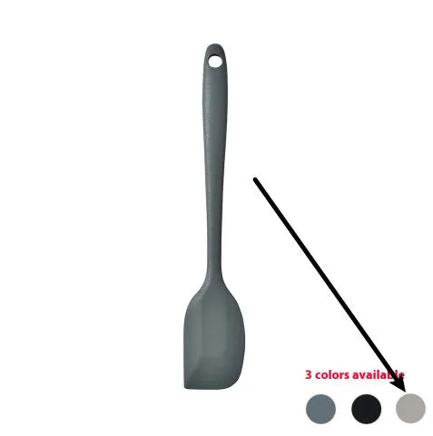 12-piece silicone kitchen utensil set with rotating storage bucket in black, dark gray or khaki