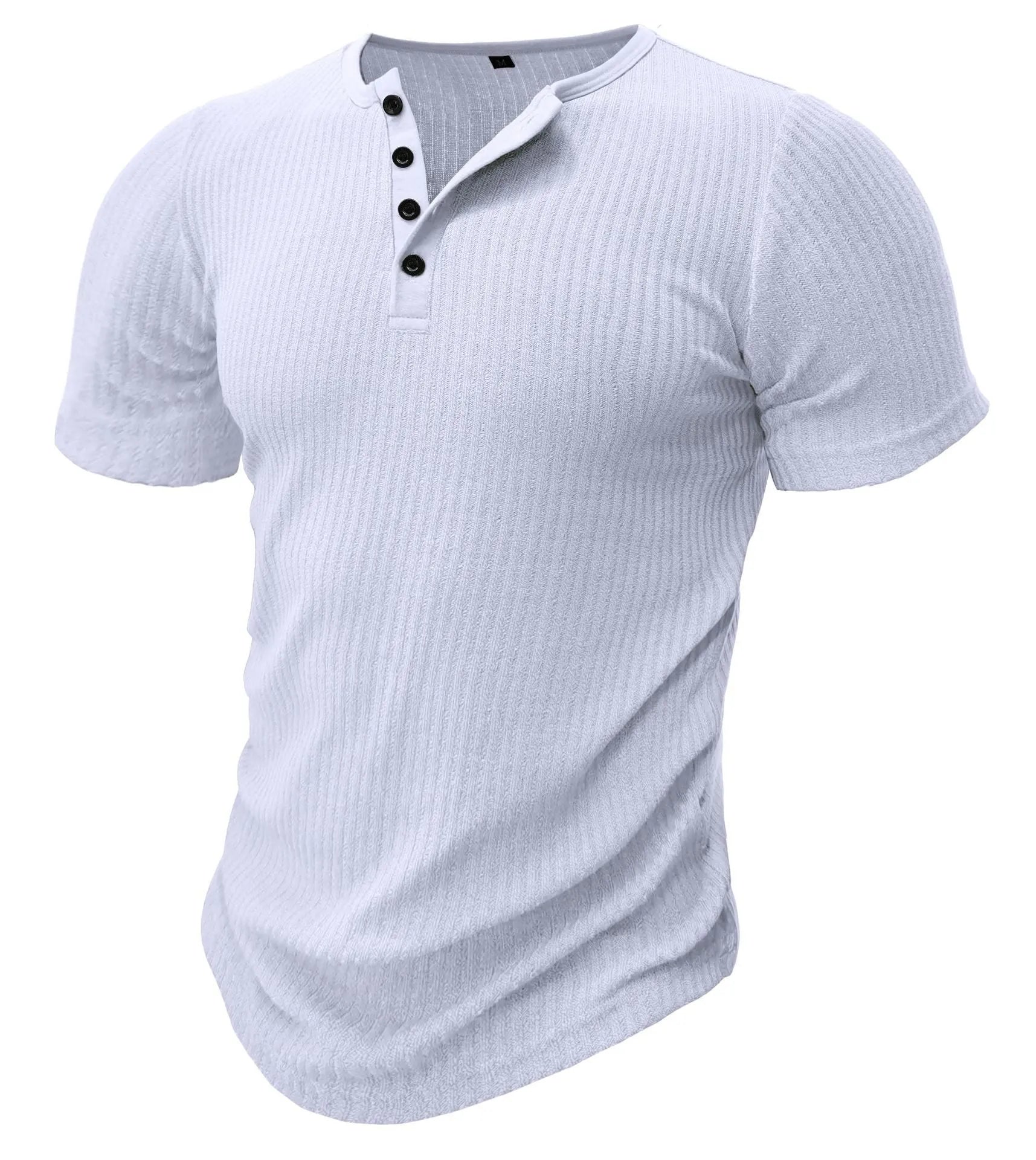 Men's slim-fitting sports T-shirt in polyester with muscle cut design available in multiple solid colours