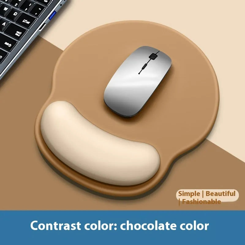 Silicone mouse mat with wrist support pad in gradient blue-black colour pattern