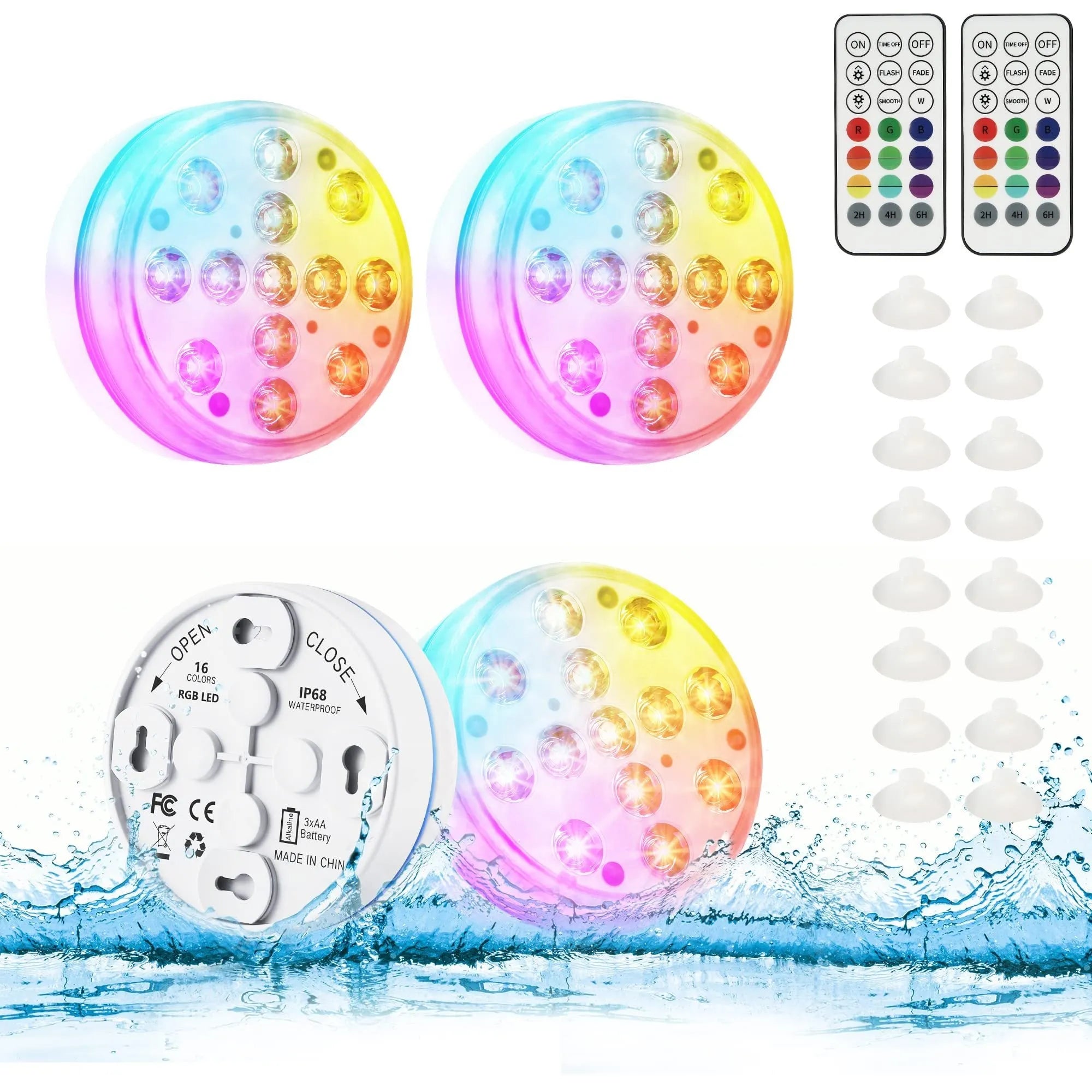 Remote control colour changing LED diving light with IP68 waterproof rating for garden decoration