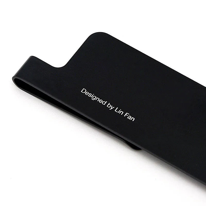 RUMA retro style metal aluminium bookmark ruler with 15cm laser-engraved scale in black grey colour