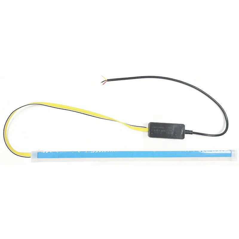 Car LED turn signal strip light with flowing animation pattern in silicone waterproof housing