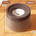 Suspended pet water bowl with non-wet mouth design in green colour showing bowl and base plate