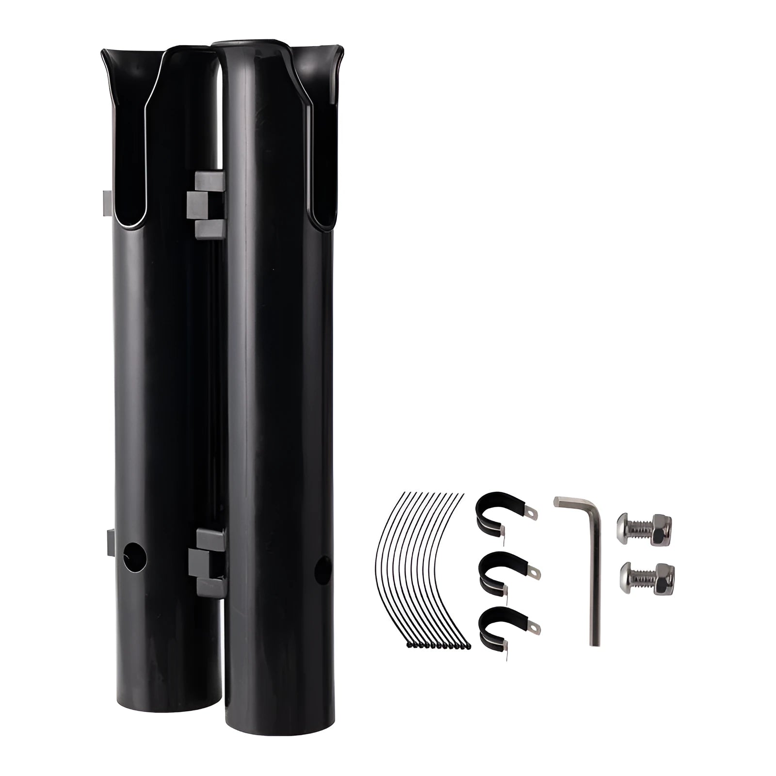 Carbon plastic double-layer fishing rod rack for motorcycle and electric bicycle mounting