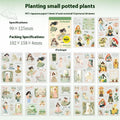 Double material retro sticker book with character landscape scenes quiet reading time planting small pot plant holiday live healing time