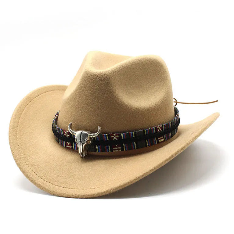 Polyester Western cowboy hat with bell crown in army green colour
