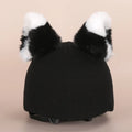 Plush fabric cat helmet hat cover in various cartoon styles for pet dress-up
