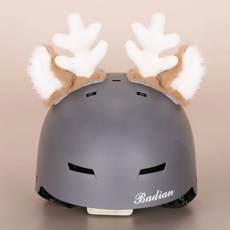 Plush fabric cat helmet hat cover in various cartoon styles for pet dress-up