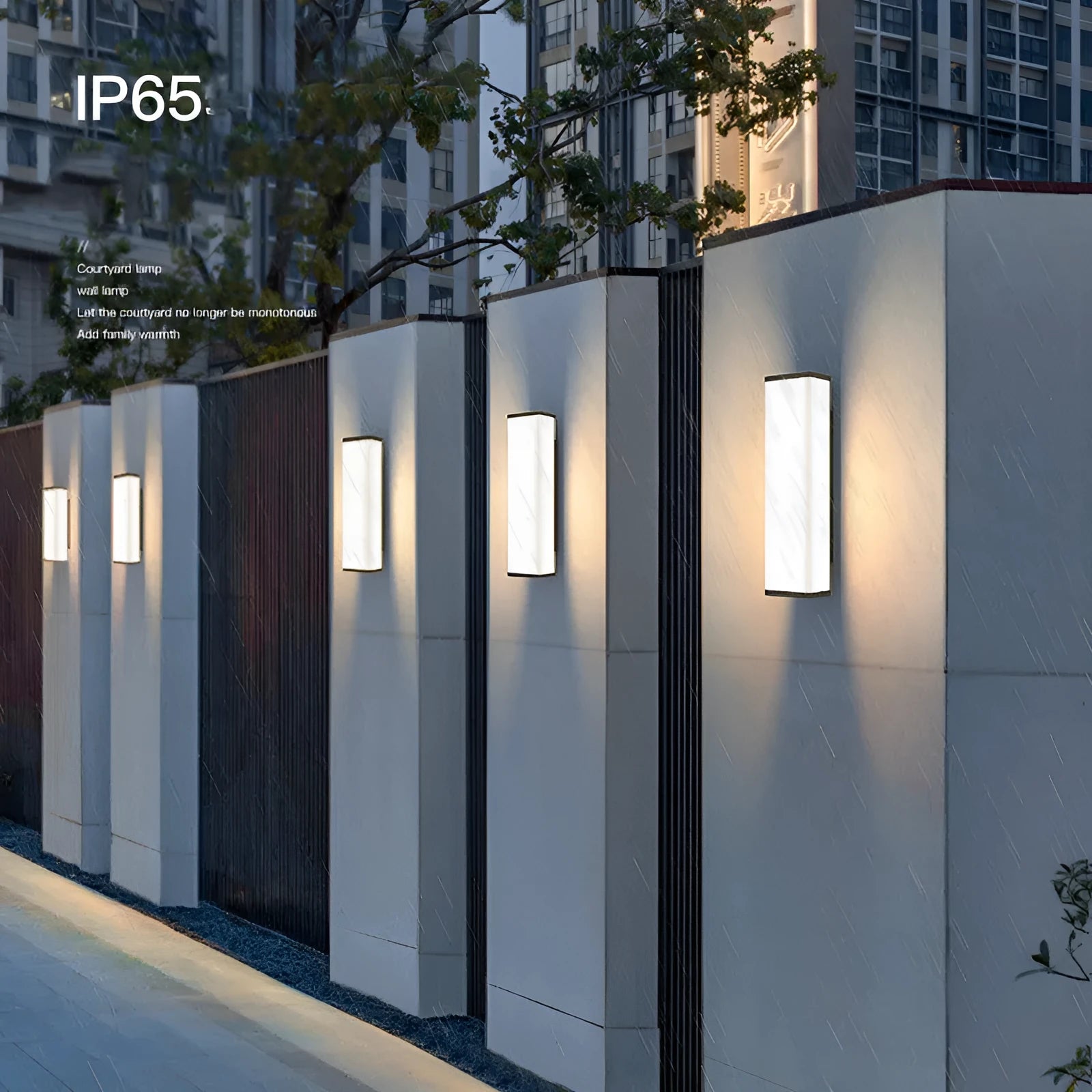 60cm stainless steel outdoor wall light with IP65 waterproof rating and LED illumination